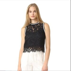 Veronica Beard “Juno” Lace Top – Black/White – Size 4